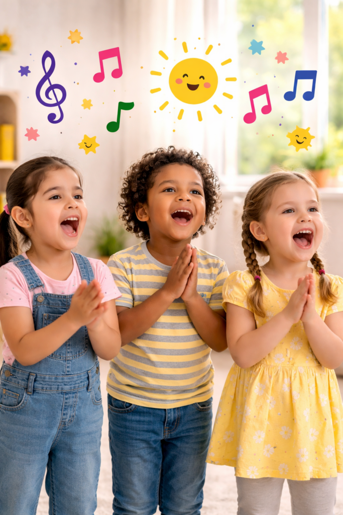 joyful harmony in a colorful room